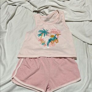 carters 6 pajama set Tank Top Shorts Style Tropical Print guc fire resistant